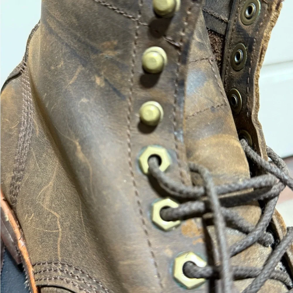 Chippewa LLBean Katahdin Iron Works Engineer Cap Toe Boots Brown Men’s 8.5 D